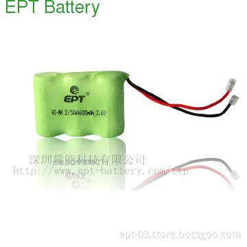 3.6V 600mah rechargeable NIMH battery pack